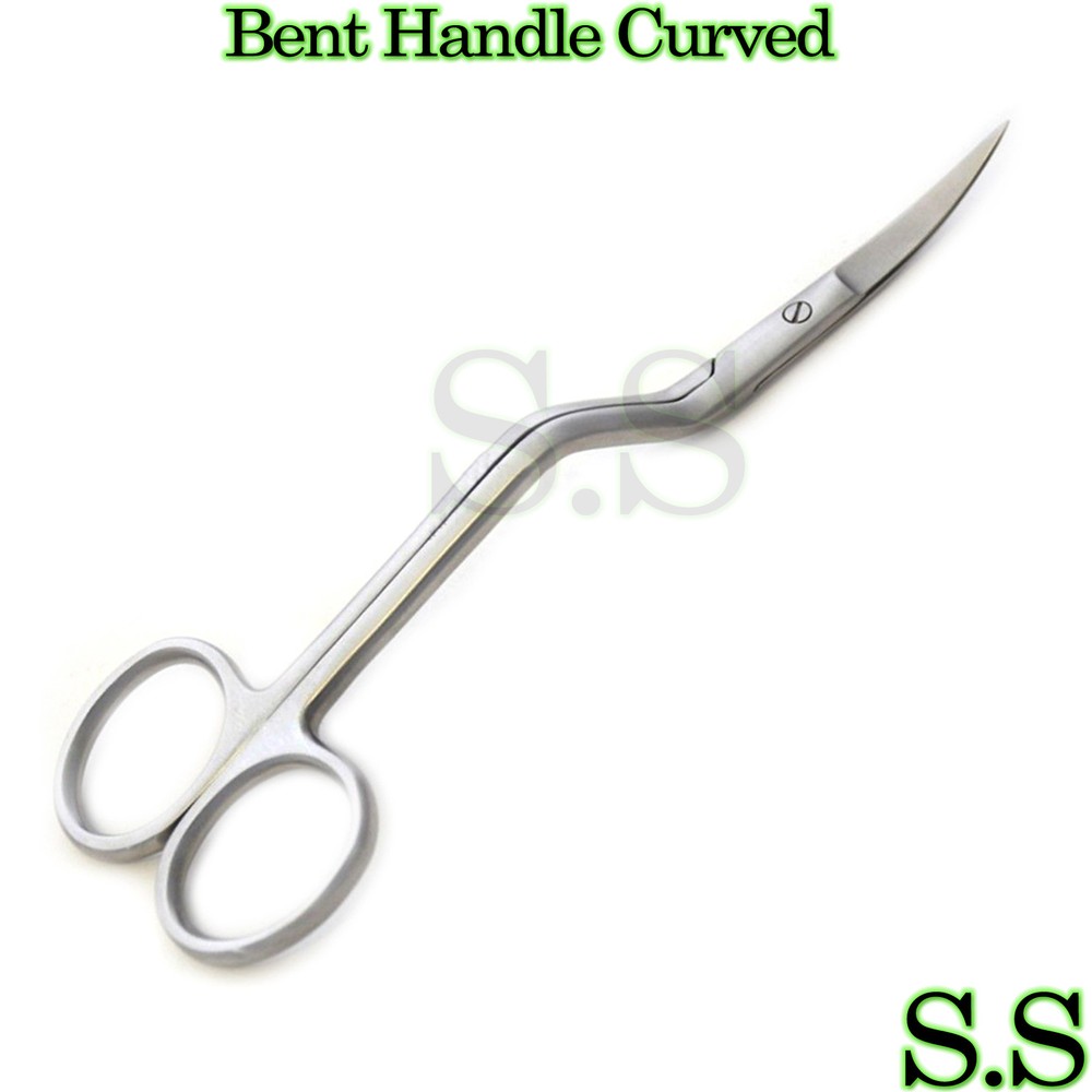 6" Pro BENT HANDLE Curved Embroidery Scissors Sewing SS