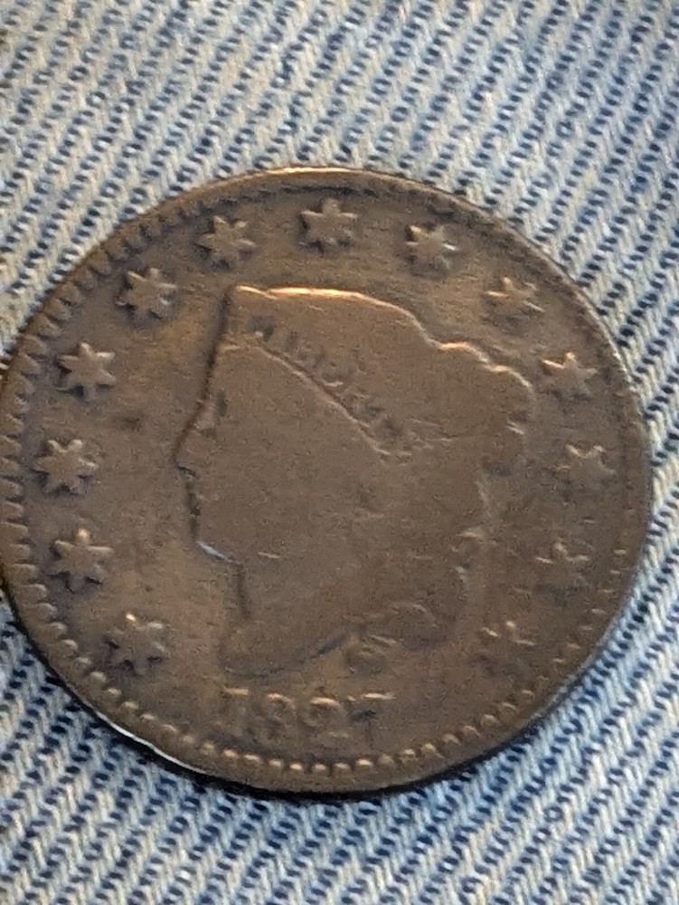 1827 CORONET HEAD LARGE CENT (B)