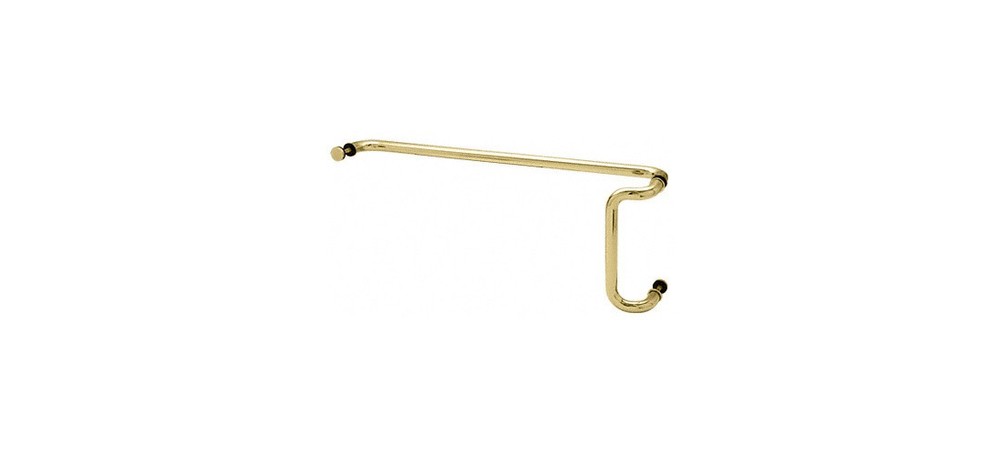 CRL Push Pull Handle Set 10" x 33" Offset Brass 1" Dia Glass Mount