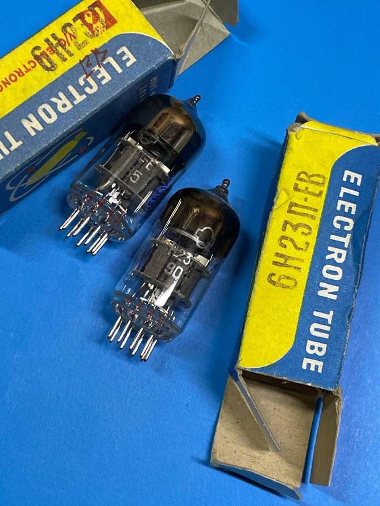 2 pcs 6N23P-EV (6922, E88CC, E7106, ECC868) DOUBLE TRIODE / SILVER GRID / NEW /