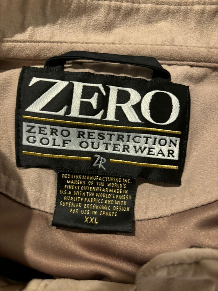 ZERO Restriction Pullover Mens 2XL Beige Golf Outerwear Long Sleeve Snap