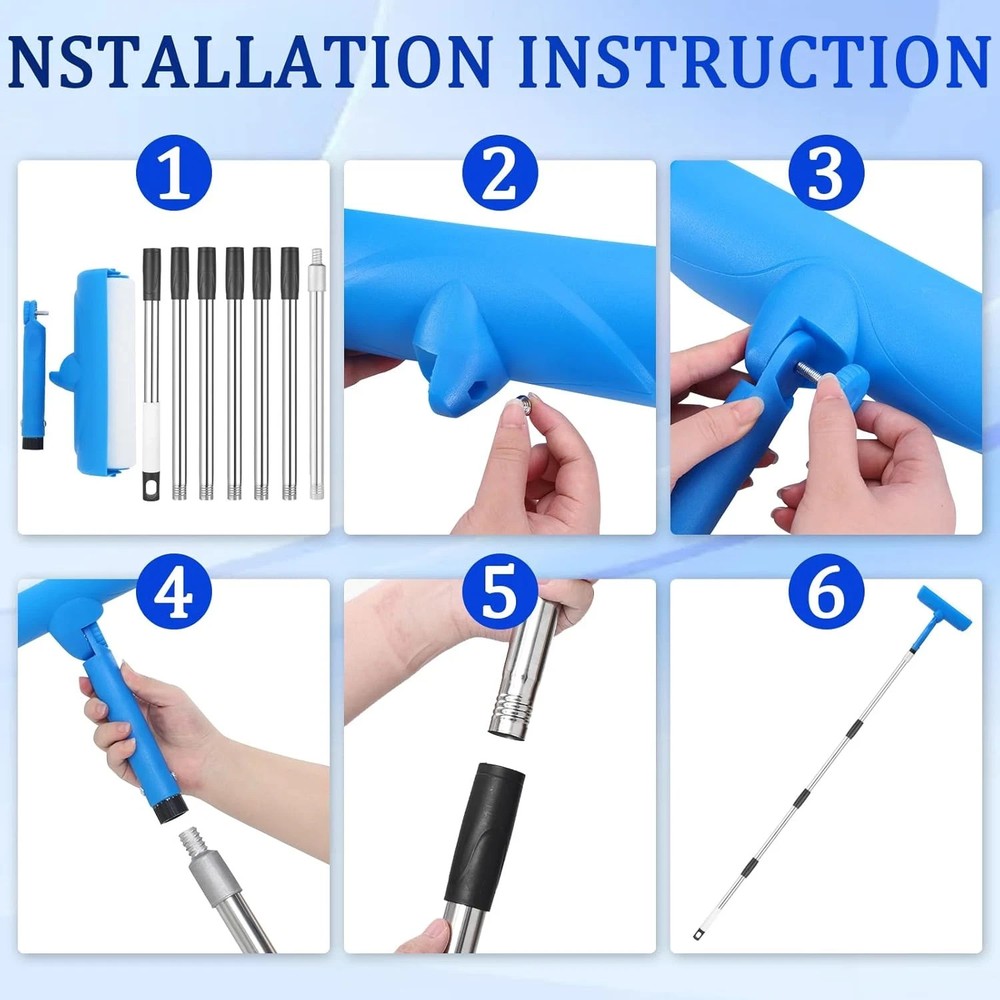 Ceiling Paint Roller No Drip Kit 9FT Extension Pole Included 10" Shield Painting