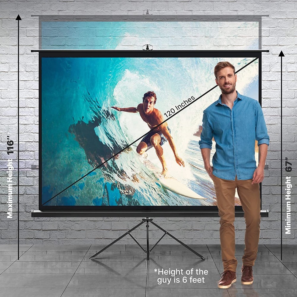 PyleHome PRJTP120 Tripod Projector Screen 120"4:3