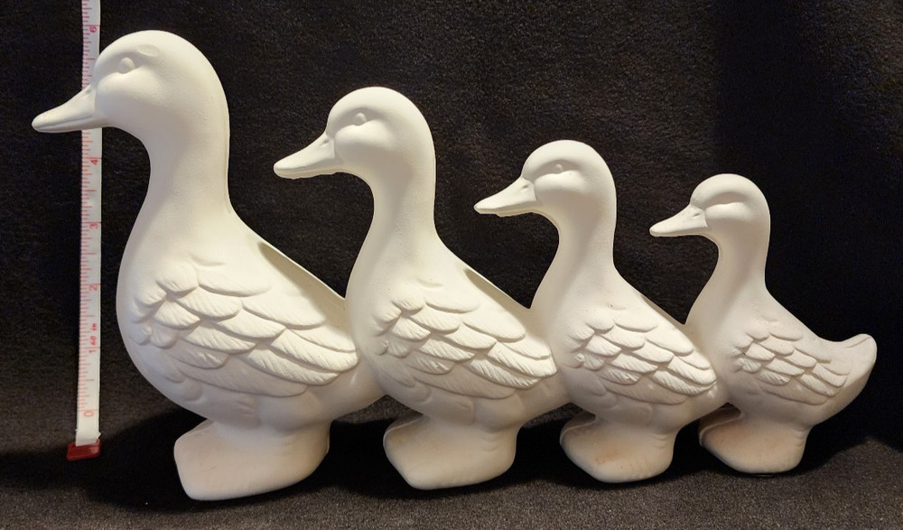Ready to Paint Ceramic Bisque Four Ducks