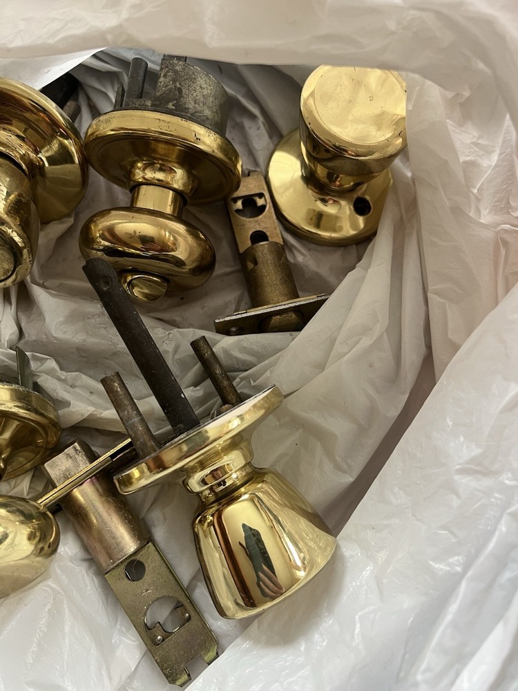 Salvage Hardware Polished Brass Bronze Door Knobs Multiple Pieces Vintage