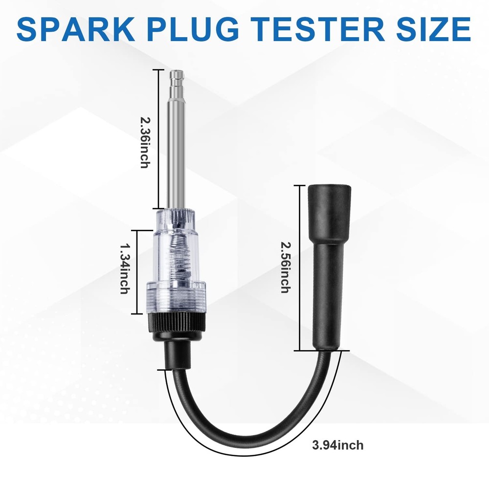2PCS Inline Spark Plug Testers, Small Armature Diagnostic Detector Black