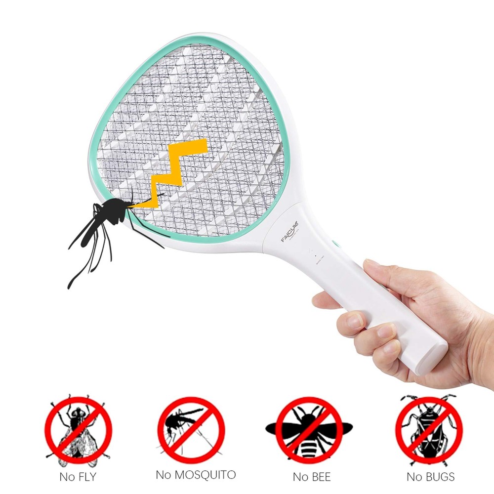 Handheld Bug Zapper Racket Electric Fly Swatter