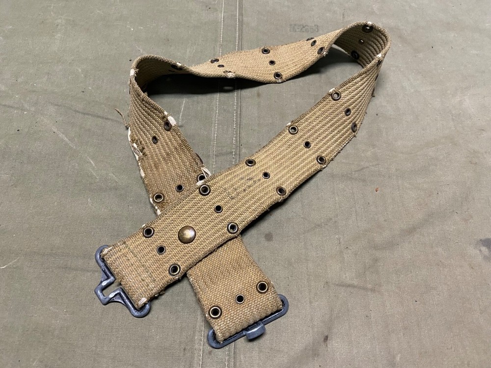 ORIGINAL WWII US ARMY 1942 .45 PISTOL COMBAT FIELD AMMO BELT-OD#7, SIZE LARGE