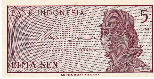 Indonesia five sen 1964***