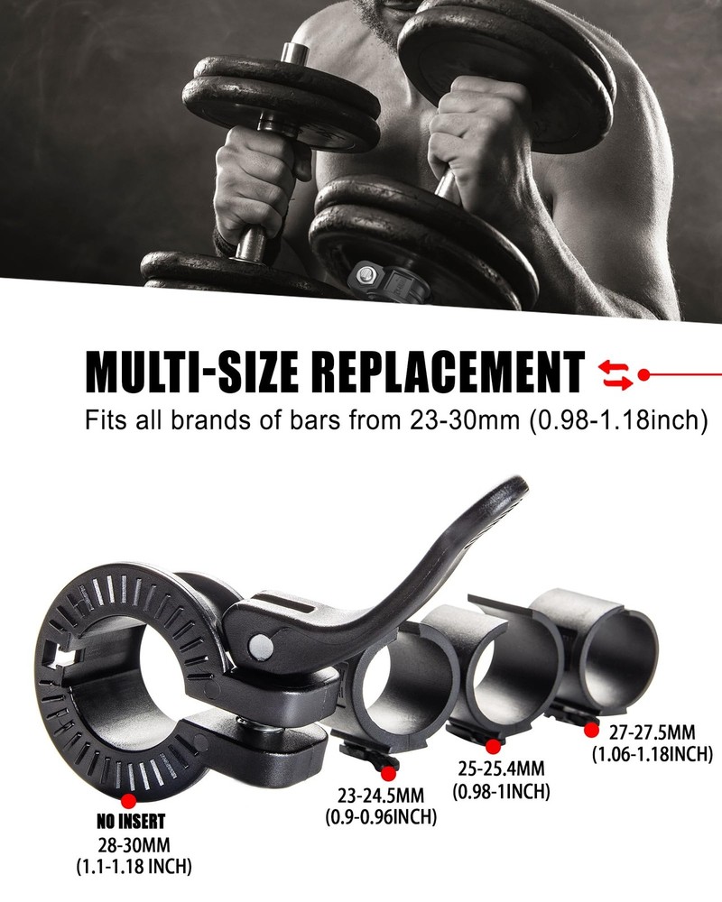 Adjustable Barbell Clips 1 Inch | Quick Release Locking Collars for Dumbbells