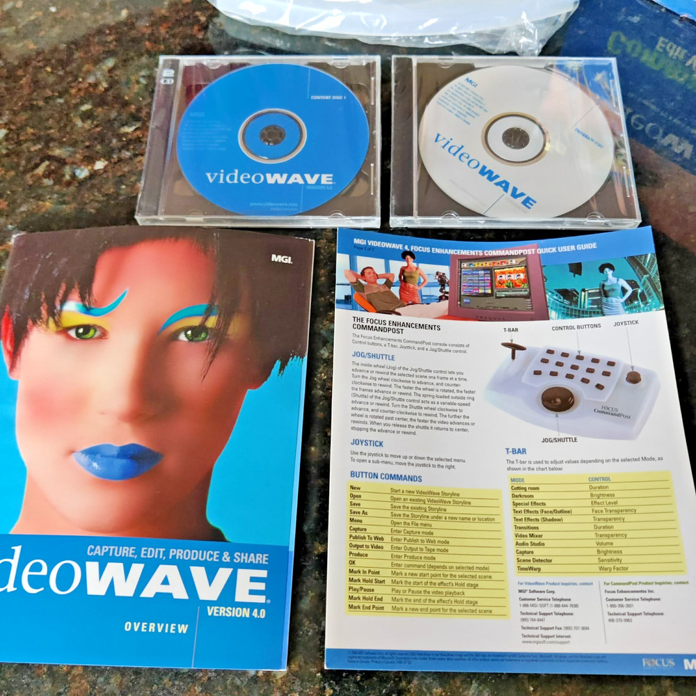 Vintage VIDEOWAVE COMMANDPOST PC & Web Video Editor Version 4.0 NEW