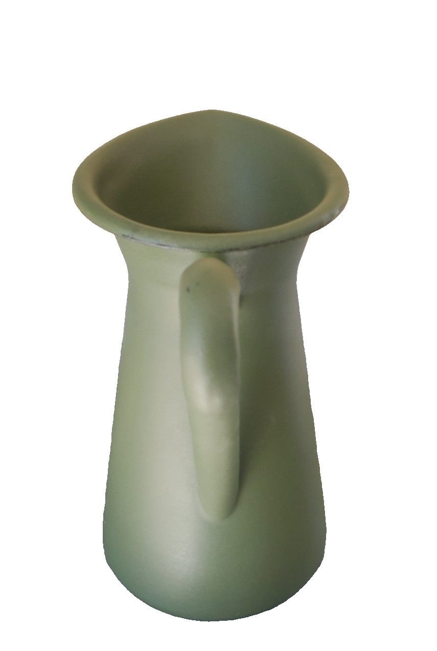 IKEA FARMHOUSE STYLE MATTE GREEN STEEL ENAMEL 9 INCH VASE/JUG