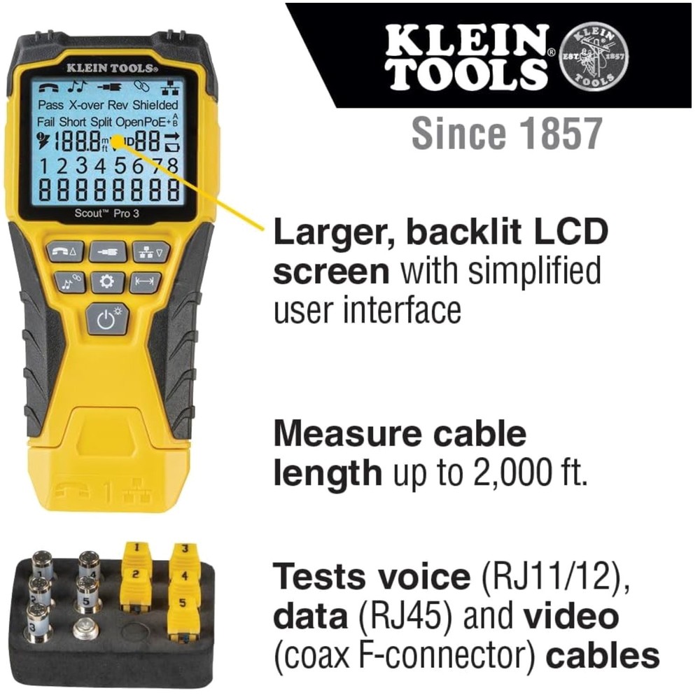 Cable Length Measurement Tester with Backlit Display