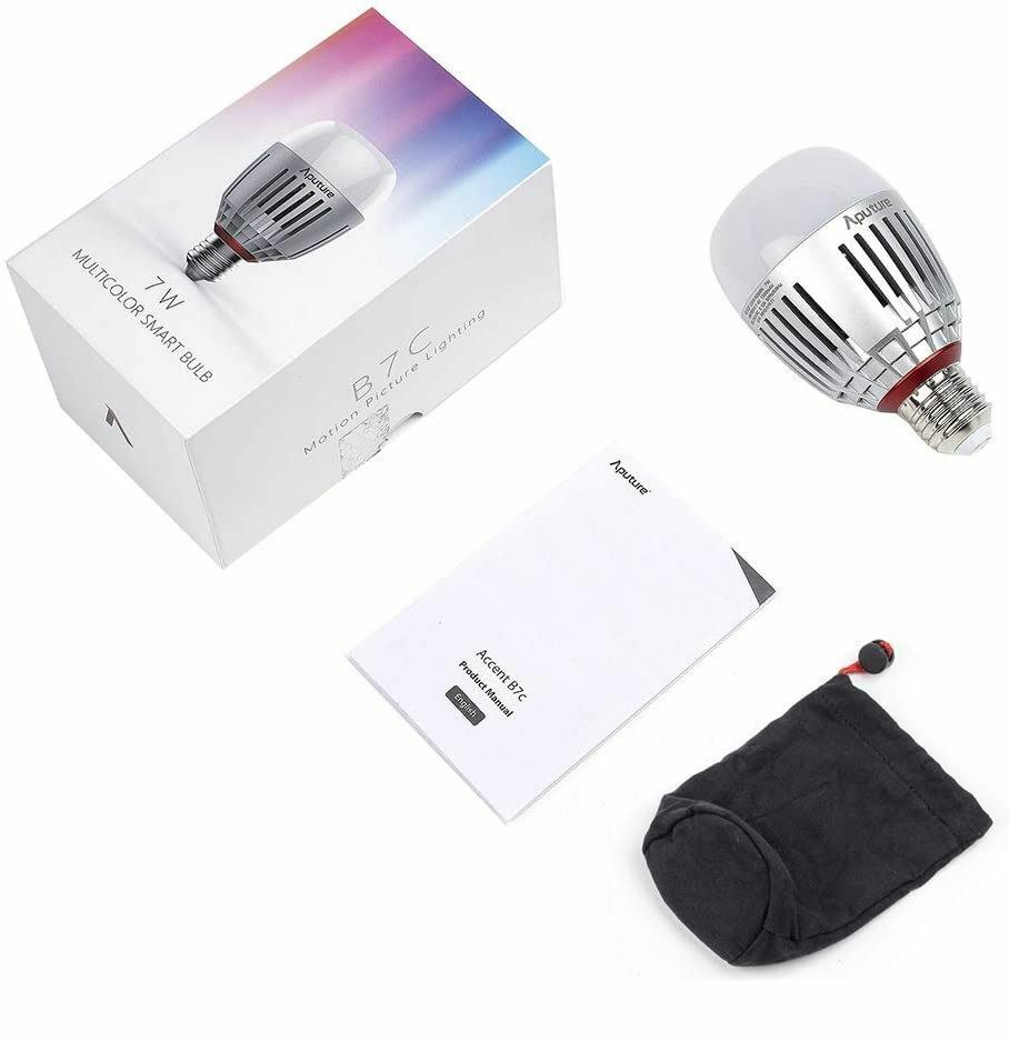 US Stock Aputure Accent B7c 7W RGBWW LED Smart Bulb with E26/E27 Socket