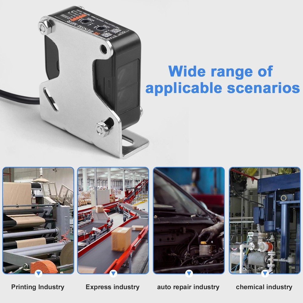 Photoelectric Beam Sensor Switch with Reflective Panel and Mounting Bracket