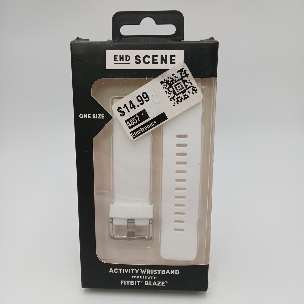 Fitbit Blaze Endscene Silicone Replacement Wristband White Sealed New READ