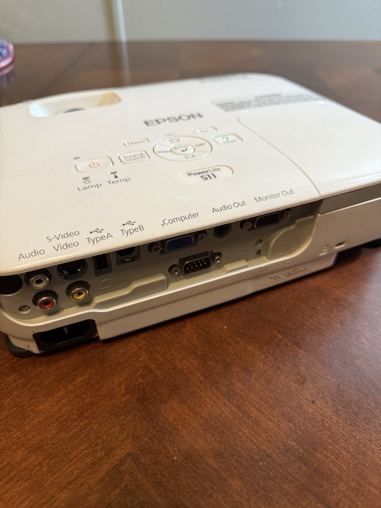 Epson PowerLite S11 LCD Projector H436A – Untested – No Remote Read