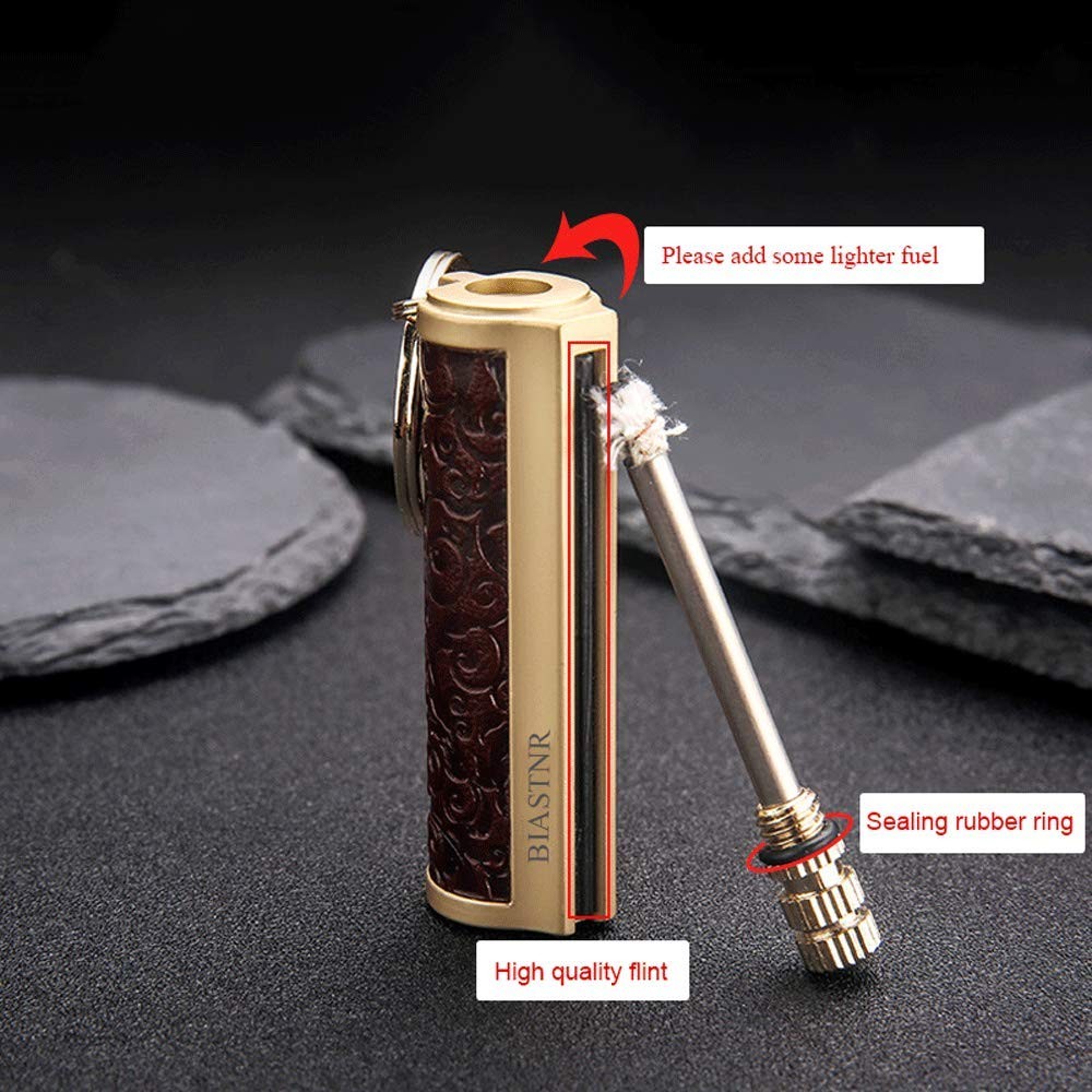 BIASTNR Permanent Match,Keychain Matchstick Fire Starter Medium, Dark Red