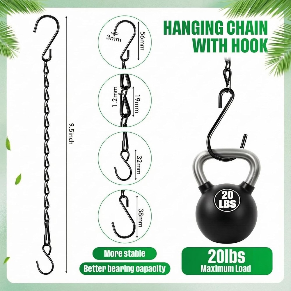 Versatile 2 Pcs Adjustable Iron Chains – Perfect for Bird Feeders & Garden Decor