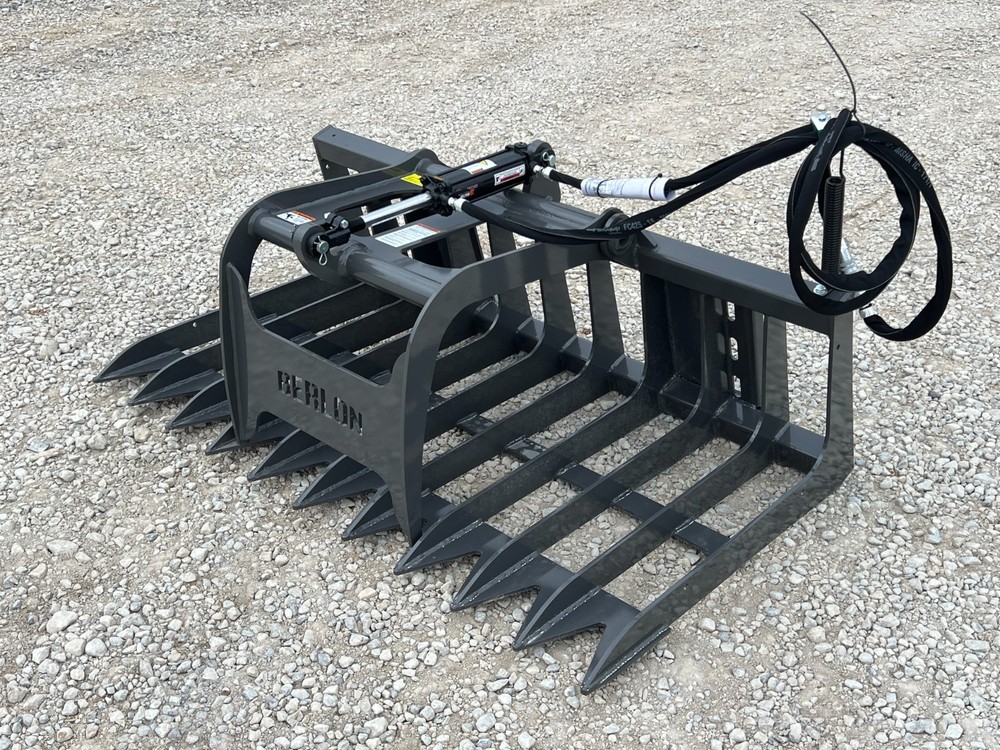 Berlon 66" Compact Tractor Root Brush Grapple Attachment Fits Skid Steer Loader