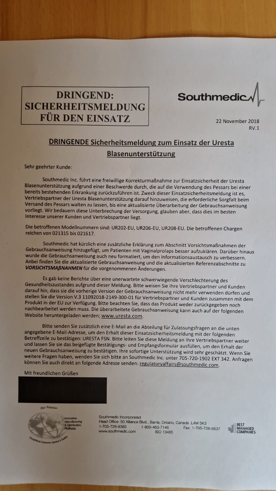 Uresta Blasenunterstützung für Frauen