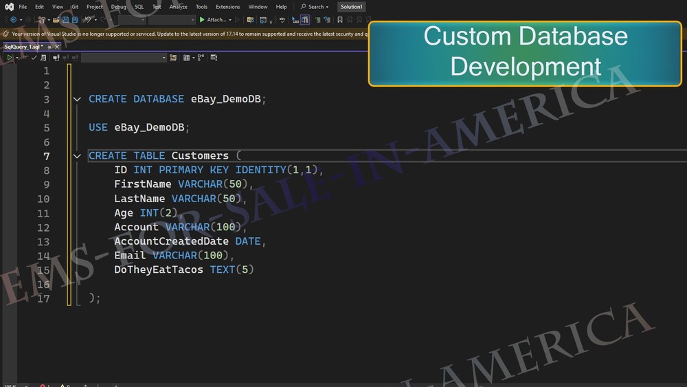 Service: Custom Database Development Consultation Specialty Service