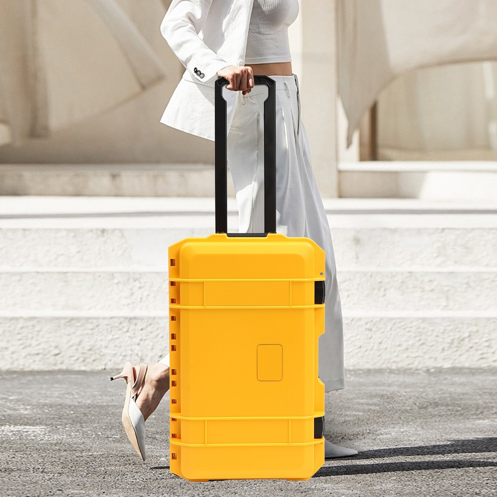 22" Camera Hard Case Protective Roller Waterproof Camera Carrying Case w/Foam