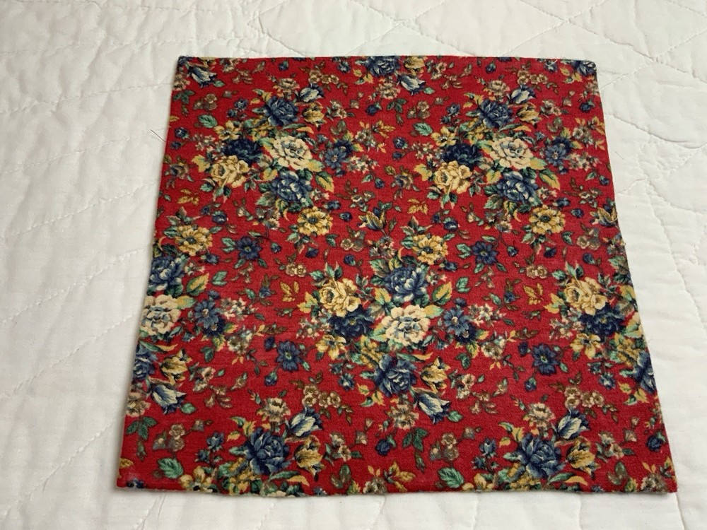 Antique Patchwork Quilt Table Topper, Four Patch W/ Triangles, Early Calicos