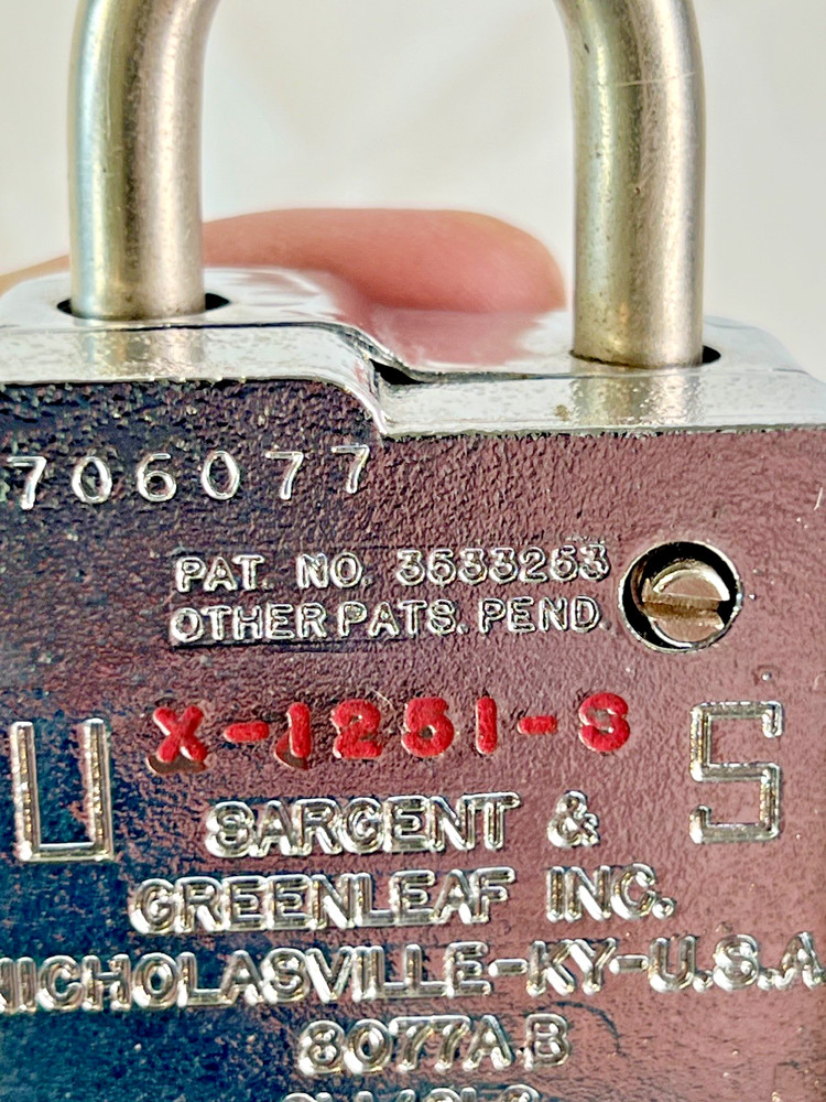 S&G Combination Padlock 8077AB High Security Sargent & Greenleaf