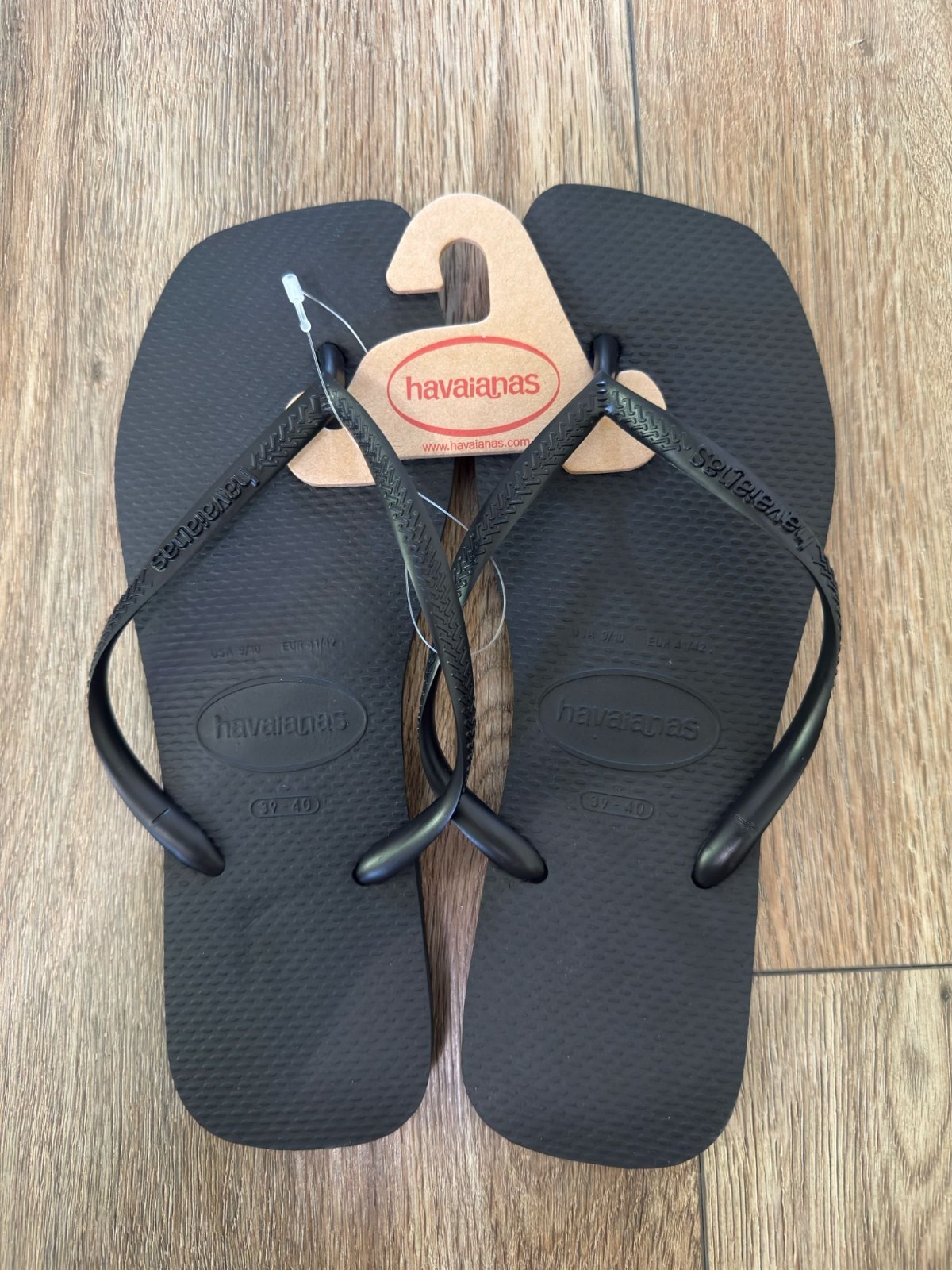 NEW Havaianas Women's Slim Square Solid Black - 100% AUTHENTIC (FREE SHIPPING)