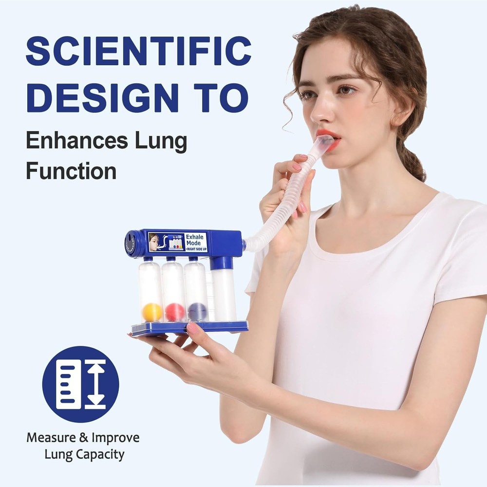 Home Use Breathing Exercise Device for Lungs, Lung Exerciser Device with Adjusta