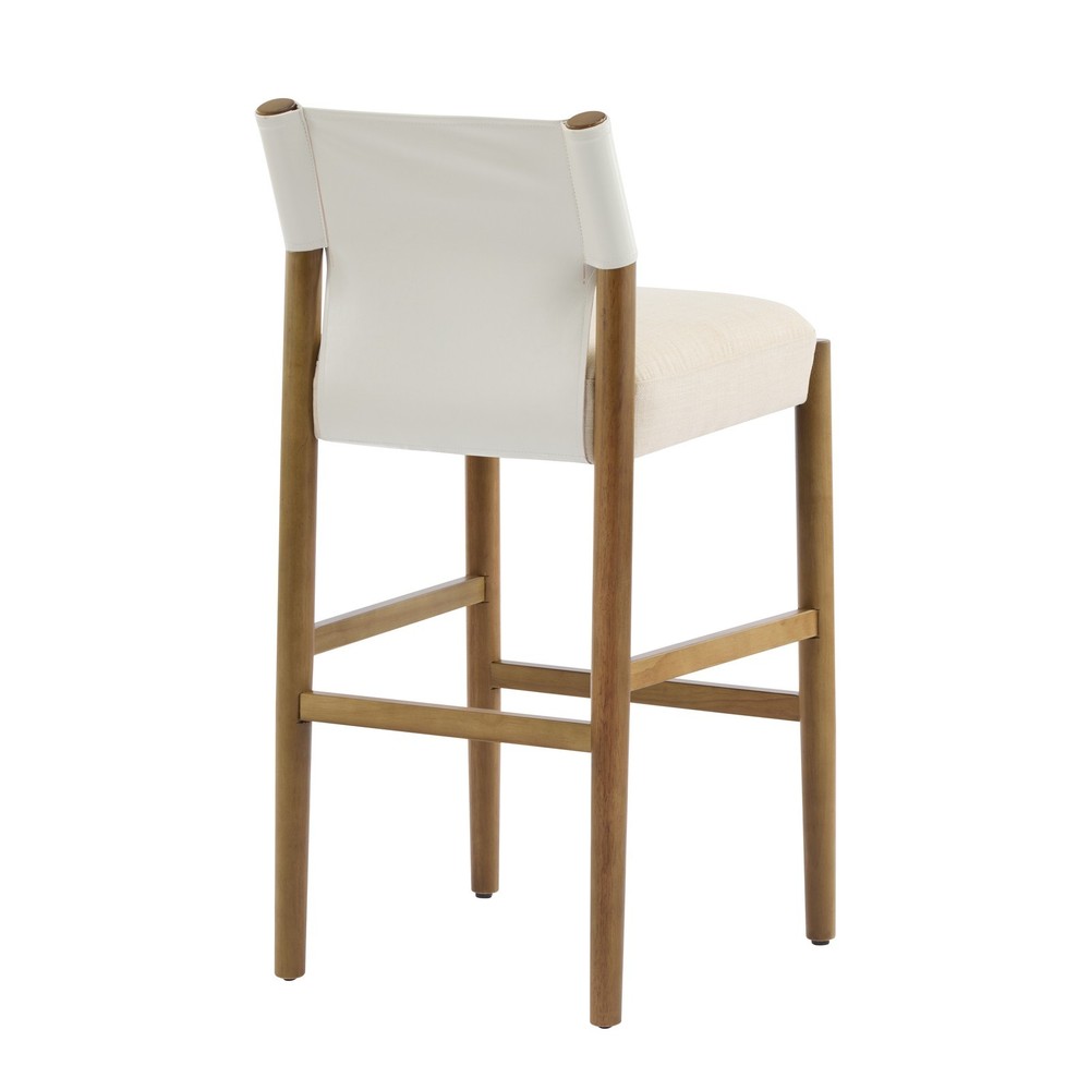 28.5'', Modern Solid Wood Bar Stool with Polyester Cushion - Minimalist