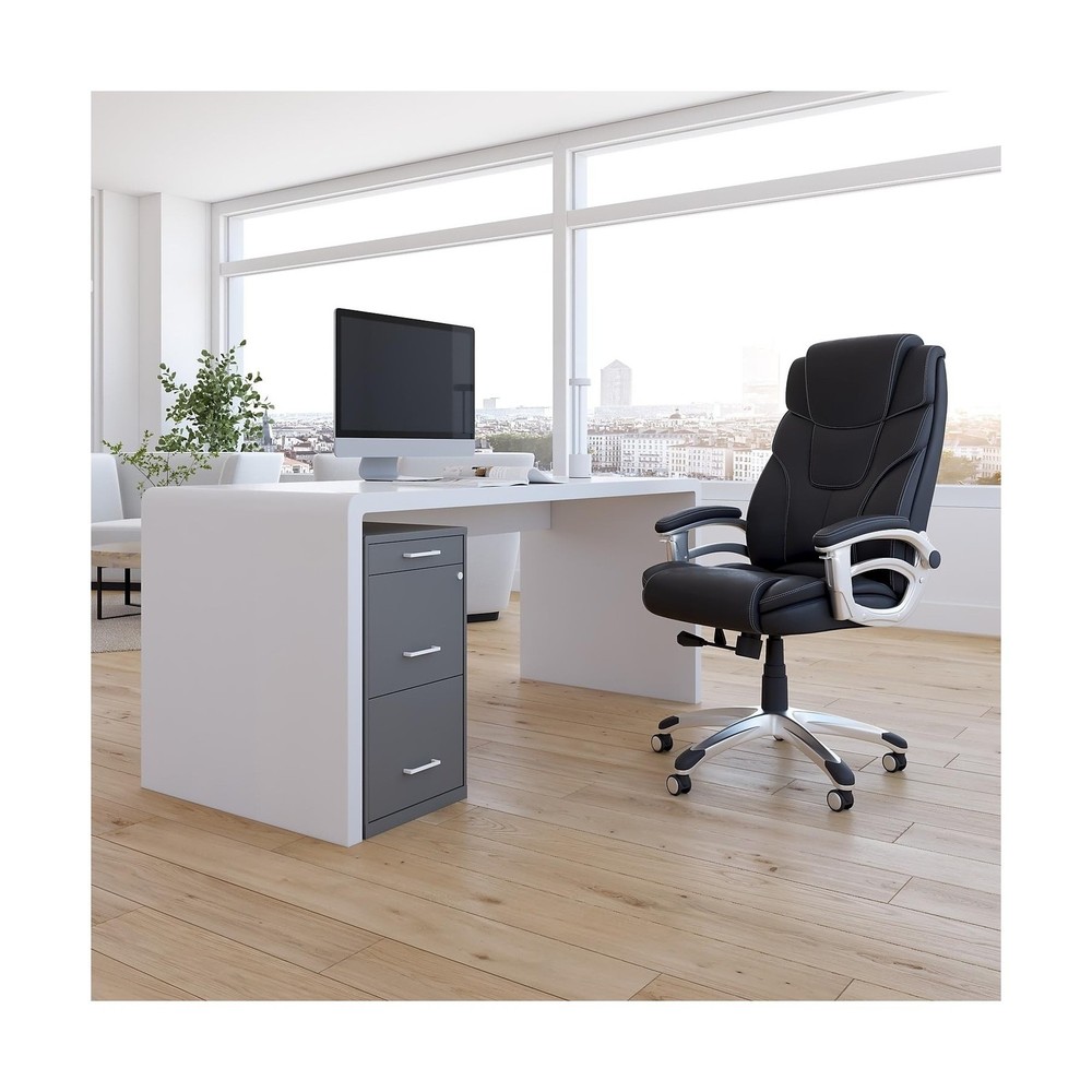 Staples 3-Drawer Vertical File Cabinet, Letter Size Documents, Lockable & Mob...