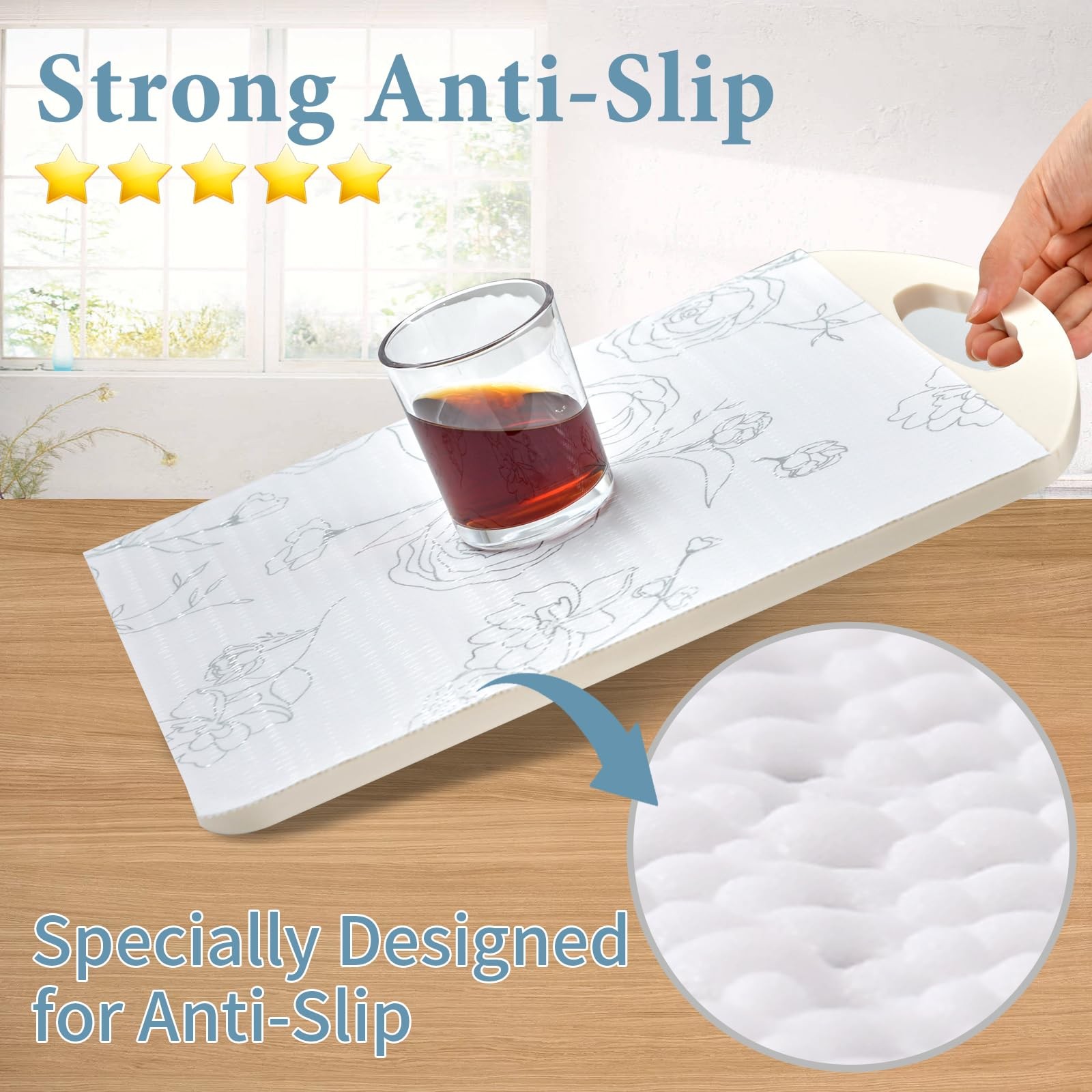 Shelf Liners for Kitchen Cabinets 12in x 20FT Non Adhesive Drawer Liner Slive...