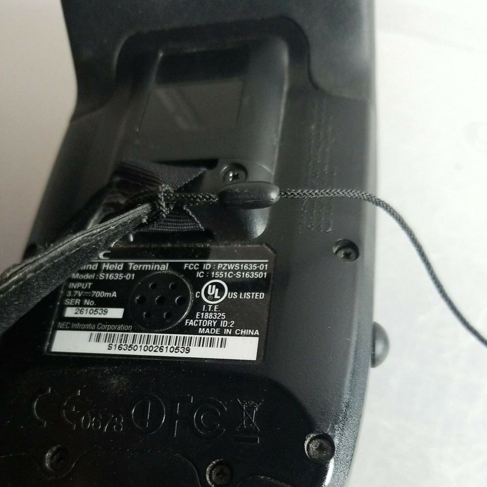 NEC HANDHELD TERMINAL SCANNER MODEL S1635-01B with BATTERY (UNTESTED)