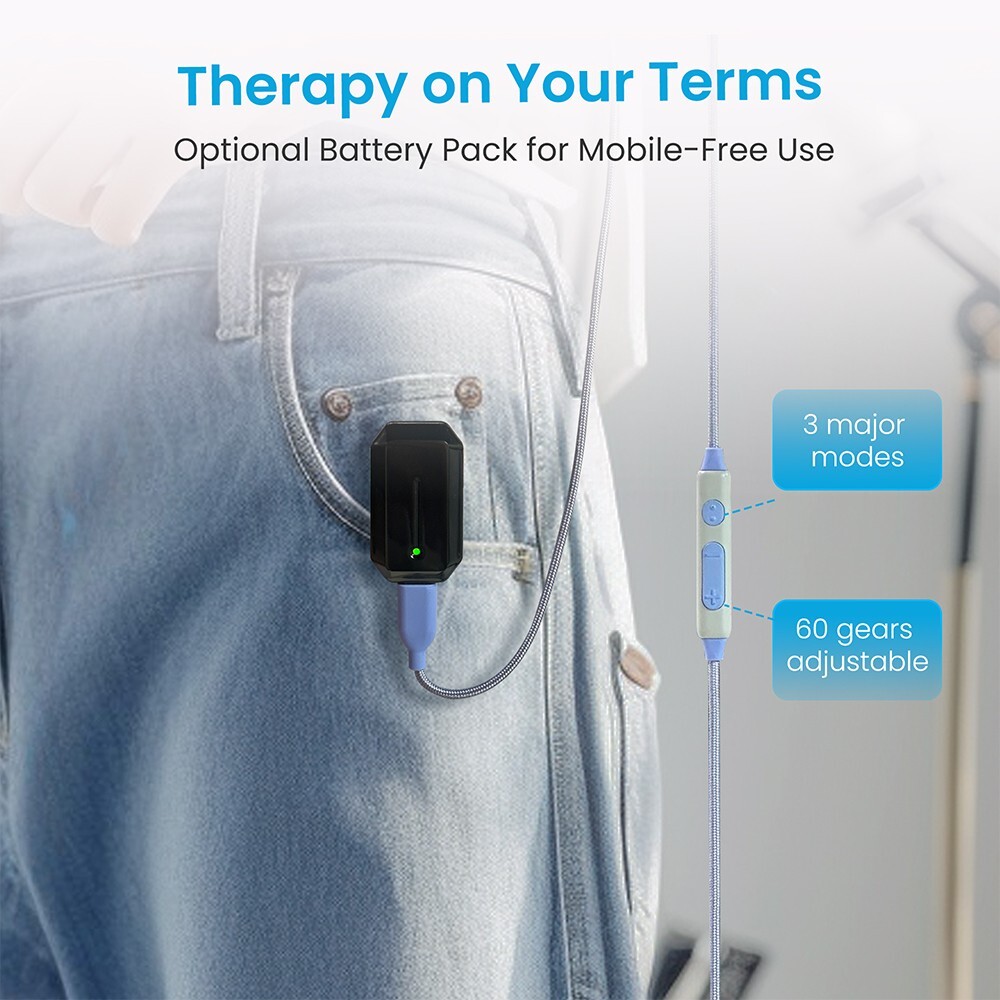 Compact App-Controlled TENS & EMS Pain Relief Device, iOS & Android compatible