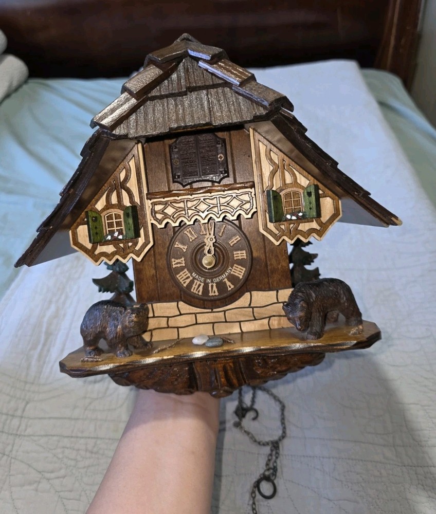 Vintage Germany Musical Cuckoo Clock Missing Backing & Weights