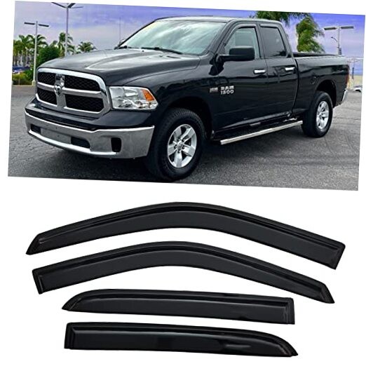 Window Visors Rain Guards Vent Guard Shade Wind 2009-2018 Ram Crew Cab