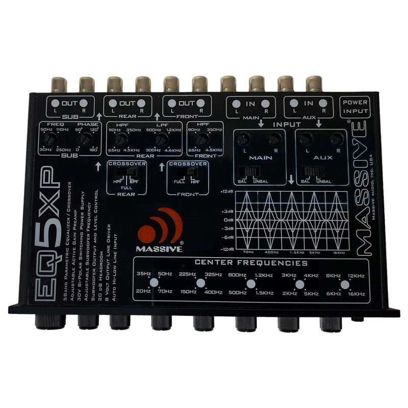 Massive Audio EQ5XP 5 Band Car Audio Parametric Equalizer Crossover