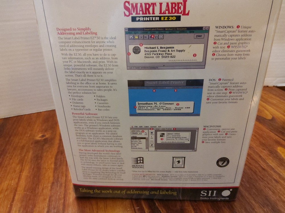 Seiko SII Smart Label Printer EZ30, Sealed Box
