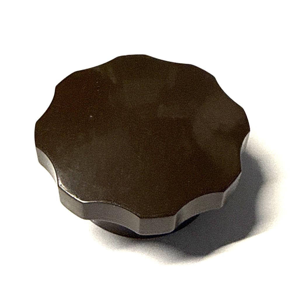 one brown large knob OD = 2-3/8  inch for 6 mm shaft  OD= 60 mm  USED