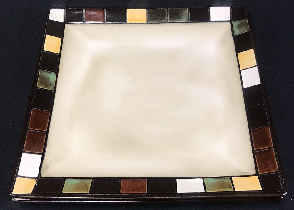 Hometrends Stoneware MOSAIC TILE 11" Square Dinner Plate