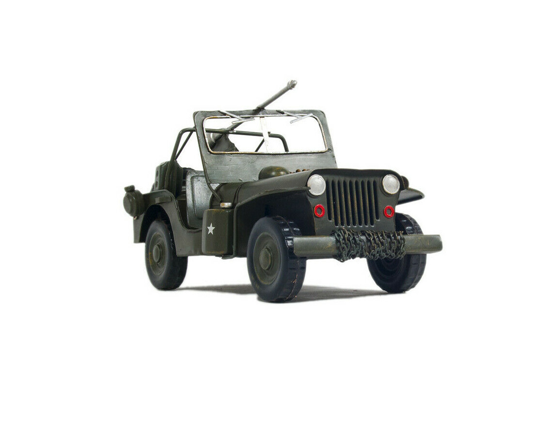 1941 Willys Overland Army Military Jeep MB Metal Model 11.5" Automotive Decor