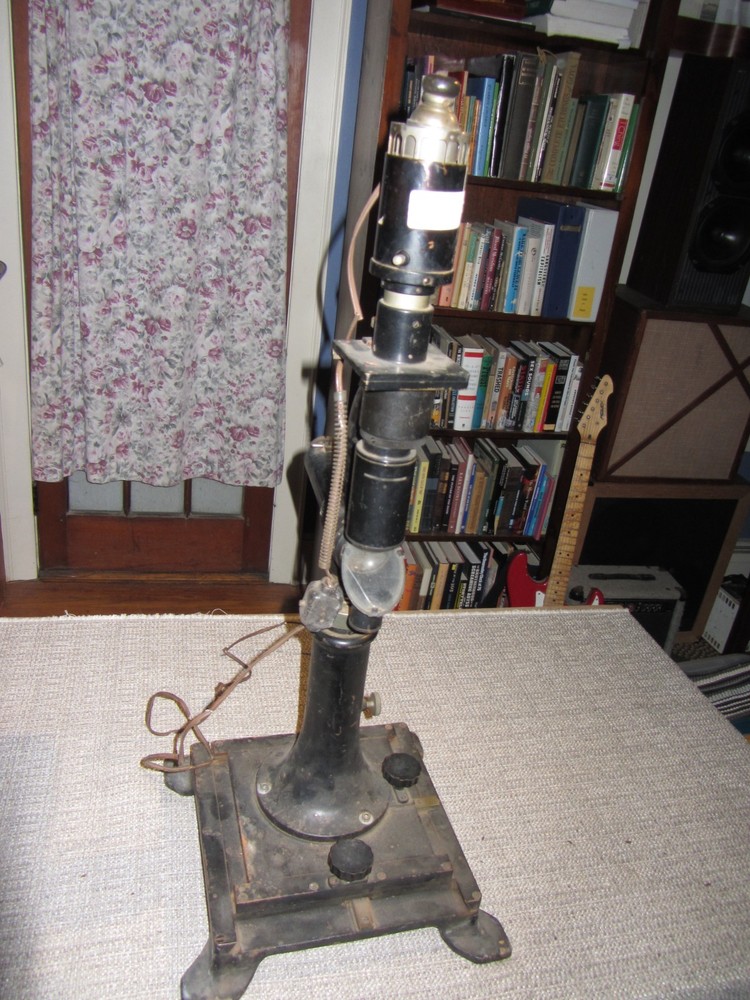 Microscope Antique With Light Early 1900's Missing Part No Name