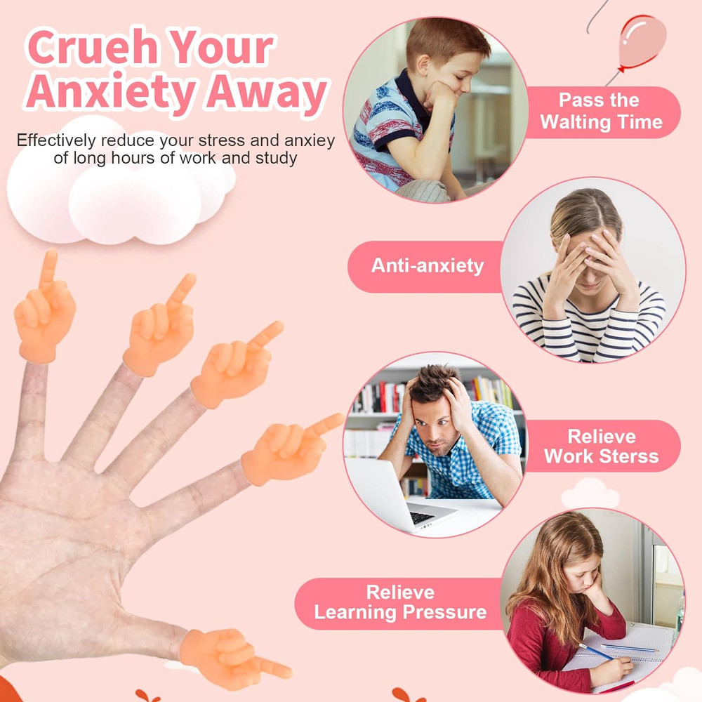 30 Pack Tiny Middle Finger Hands, Flat Hand Style Mini Hand Puppet,Tiny Hand