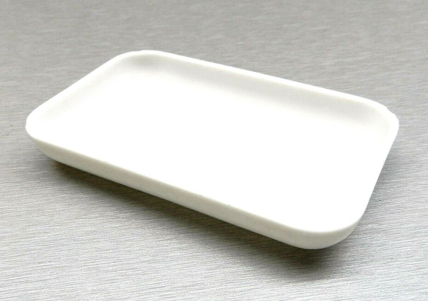 Sorting Tray White Plastic for Beads Gemstones Open Tray Rectangle 4" x 2-1/2"
