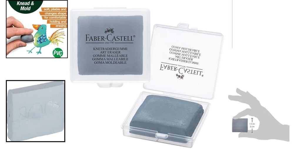 Versatile Kneaded Eraser for Artists - Washable, Compact, with Storage Case
