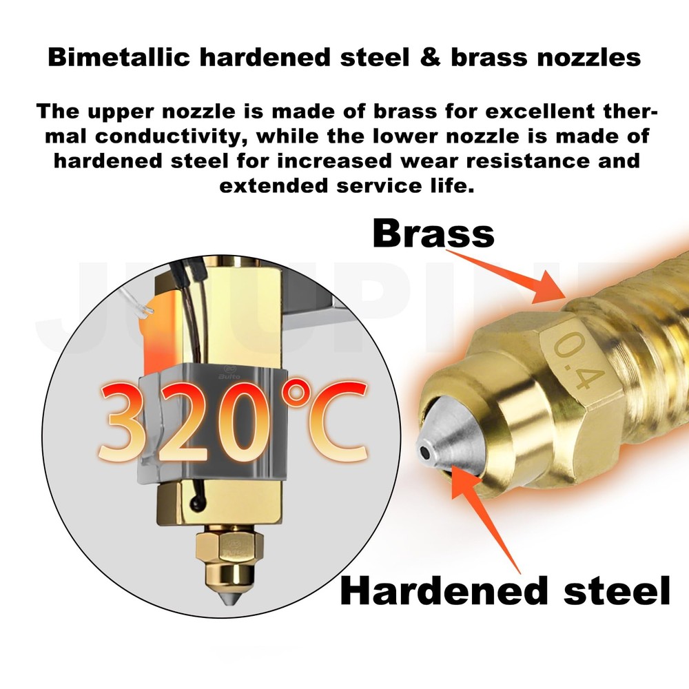Carbon Hotend Kit for Elegoo Centauri 0.4mm Hardened Nozzle & 4pc Multi-Size Set