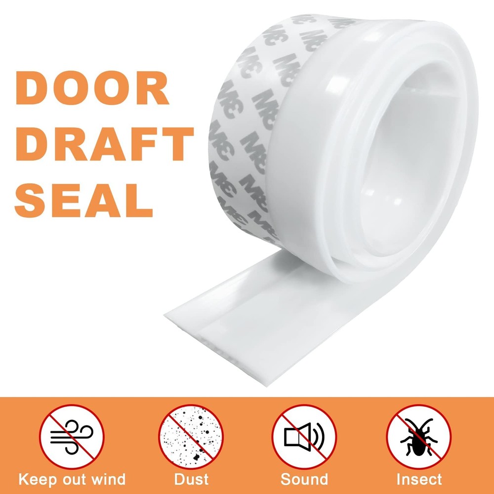 Door Draft Stopper Under Blocker Insulator Sweep White