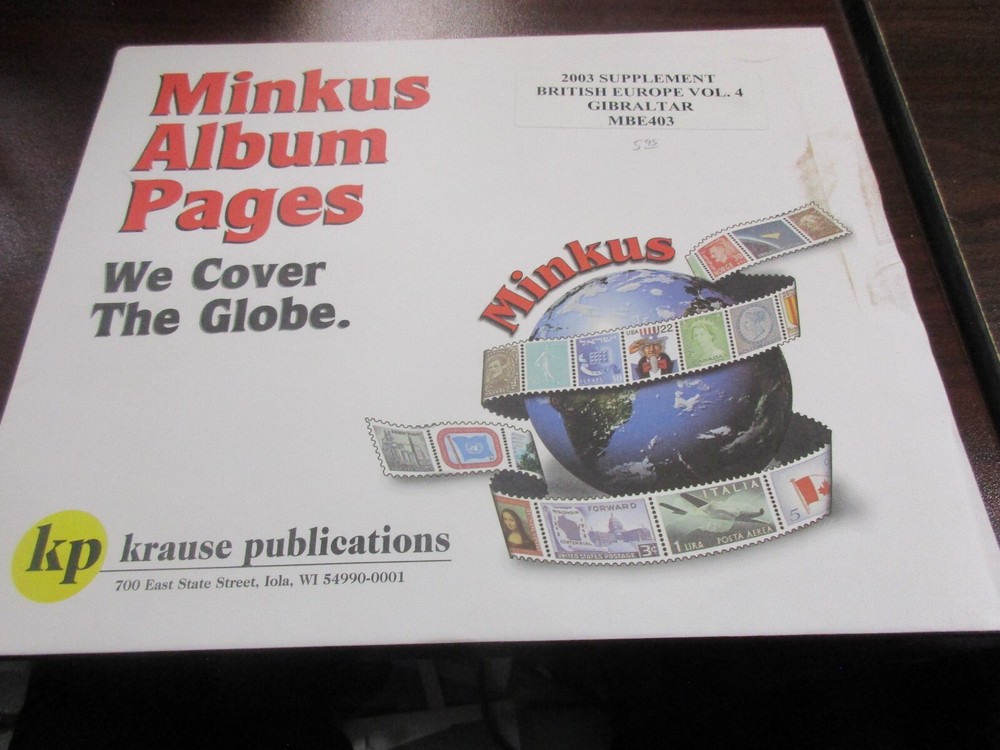 "MINKUS"ALBUM PAGES BRITISH EUROPE  2003 SUPPLEMENT #MBE403 W/FREE SHIPPING!!!